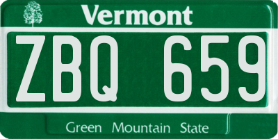 VT license plate ZBQ659