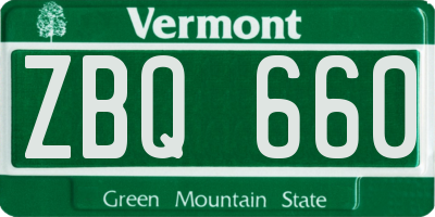 VT license plate ZBQ660