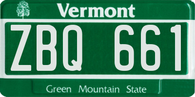 VT license plate ZBQ661