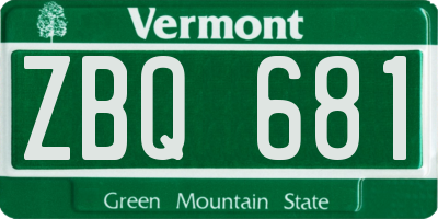 VT license plate ZBQ681