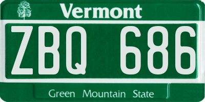 VT license plate ZBQ686