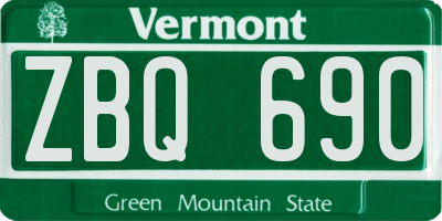 VT license plate ZBQ690