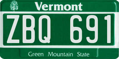 VT license plate ZBQ691