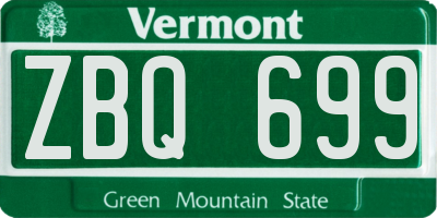 VT license plate ZBQ699