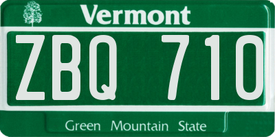 VT license plate ZBQ710