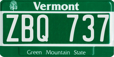 VT license plate ZBQ737