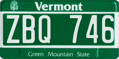 VT license plate ZBQ746