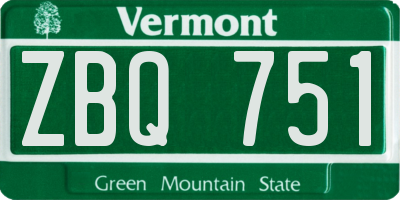 VT license plate ZBQ751