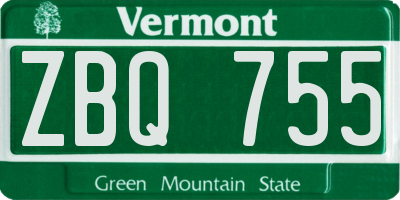VT license plate ZBQ755