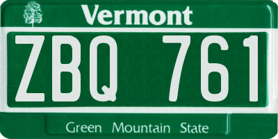 VT license plate ZBQ761