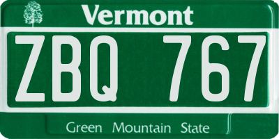 VT license plate ZBQ767