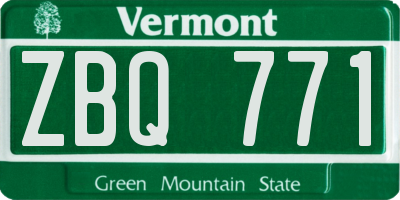 VT license plate ZBQ771
