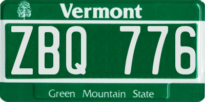 VT license plate ZBQ776