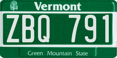 VT license plate ZBQ791