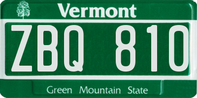 VT license plate ZBQ810