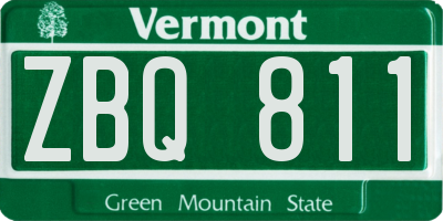 VT license plate ZBQ811