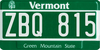 VT license plate ZBQ815