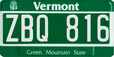 VT license plate ZBQ816