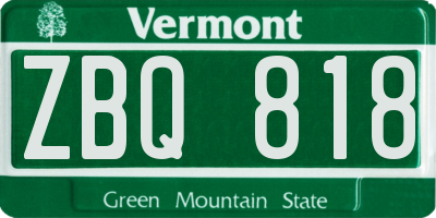 VT license plate ZBQ818
