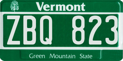 VT license plate ZBQ823