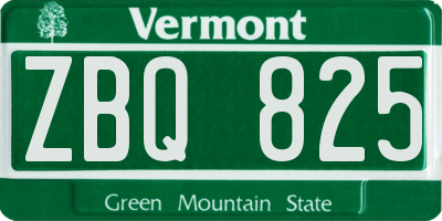 VT license plate ZBQ825