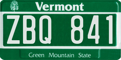 VT license plate ZBQ841