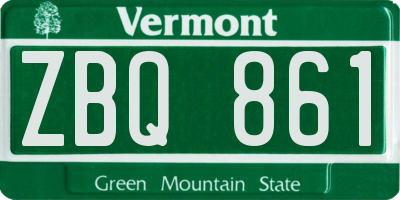 VT license plate ZBQ861