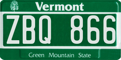 VT license plate ZBQ866