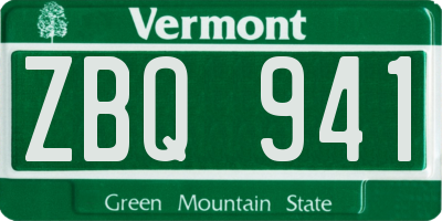 VT license plate ZBQ941