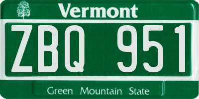 VT license plate ZBQ951