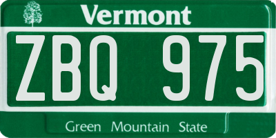 VT license plate ZBQ975