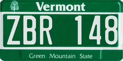 VT license plate ZBR148