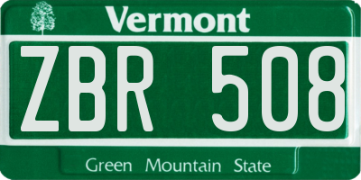 VT license plate ZBR508