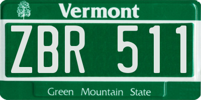 VT license plate ZBR511