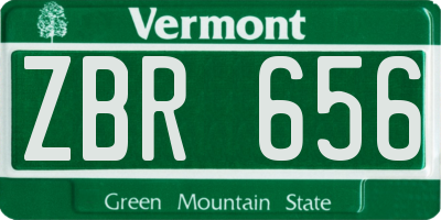 VT license plate ZBR656