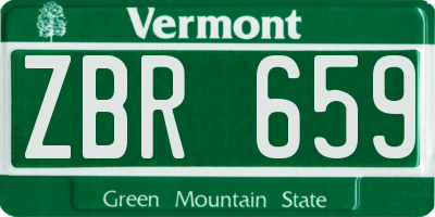 VT license plate ZBR659