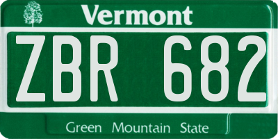 VT license plate ZBR682