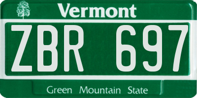 VT license plate ZBR697