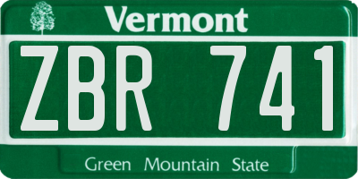 VT license plate ZBR741