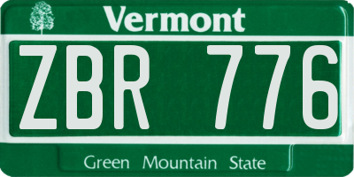 VT license plate ZBR776