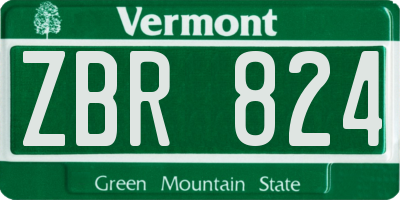 VT license plate ZBR824