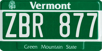 VT license plate ZBR877