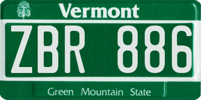 VT license plate ZBR886
