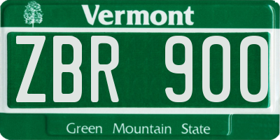 VT license plate ZBR900
