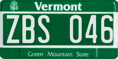 VT license plate ZBS046
