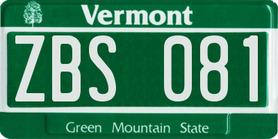 VT license plate ZBS081