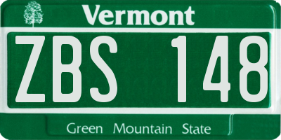 VT license plate ZBS148
