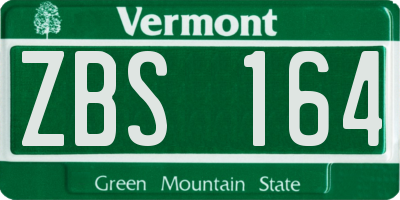 VT license plate ZBS164