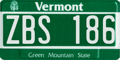 VT license plate ZBS186