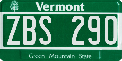VT license plate ZBS290